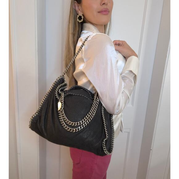 Stella McCartney Falabella Medium Tote Shoulder Bag Vegan Silver Chain - Picture 3 of 3